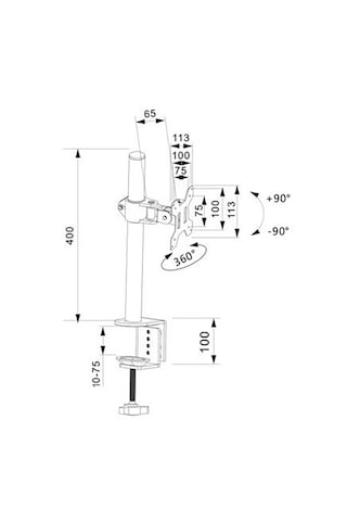 Hyvarwey Md6401 Masaüstü Sıkmalı 360 Derece Tek Monitör Tutucu