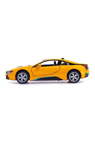 Kinsmart Bmw İ8 Metal Diecast Çek Bırak 1:34 Ölçek Araba Sarı