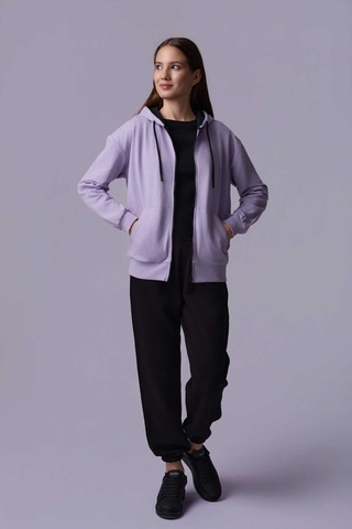 Defys Defy S Kadın Oversize Kapüşonlu Fermuarlı Cepli Sweatshirt Lila - 527346818 Lila