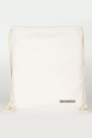 Hapshoe Look Krem 35x40 Cm Unisex Ham Bez Büzgülü Ayakkabı Terlik Çantası Natural