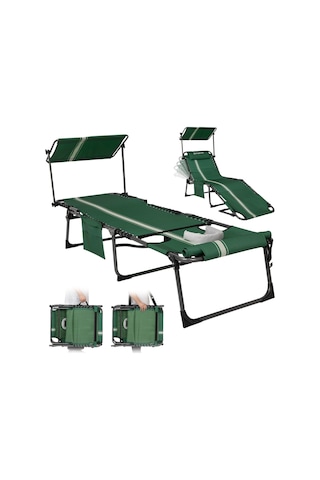 Kingcamp Magnolia B10 Plus Hands-free Premium 7 Kademeli Katlanır Şezlong Green/white Yeşil