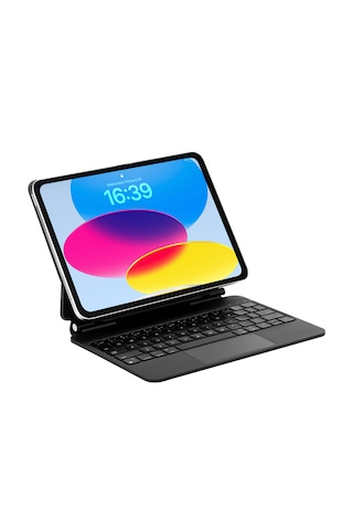 Bix Ik08p Manyetik Bluetooth Klavyeli İpad Kılıfı Çoklu Dokunmatik Yüzeyli 3 Kademeli Arka Aydınlatmalı İpad Pro Uyumlu Siyah