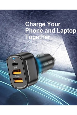 Uslıon Max 30W Çift Usb ve Pd Araç Şarj Cihazı