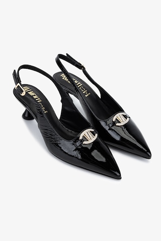 Valmenti Kadın Hakiki Deri Siyah Rugan Slingback Ayakkabı 611 H51005 Bn Ayk Sk25-26 Black Vernıce Siyah Rugan