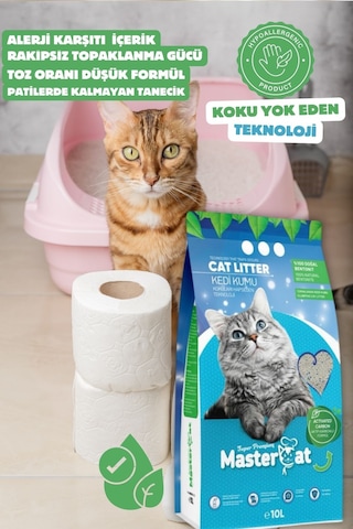 Hypoallergenic Formül Aktif Karbonlu Kedi Kumu 10l