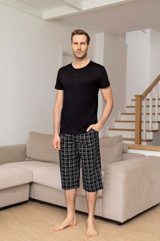 Aydoğan Erkek Civan Modal Bermuda Siyah Pijama Takım 0030 Siyah