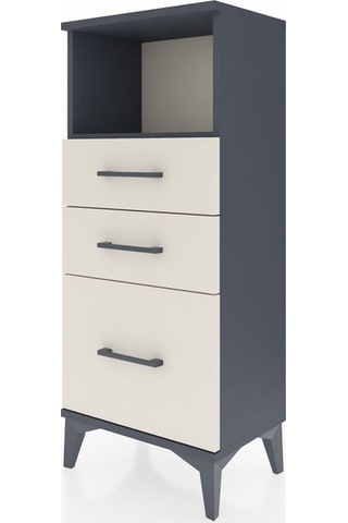 Arges Komodin Tek Raflı 3 Çekmeceli 44x30x106 Antrasit-aytaşı Antrasit