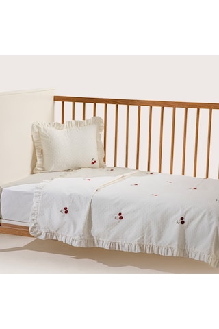 Cherry Boom Yatak Örtüsü Set Vanilya