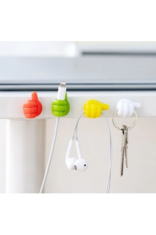 Kenpazar El Şeklinde Kauçuk Çok Amaçlı Kablo Tutacak 10 Adet Siyah