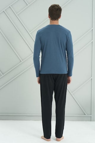 Erkek Interlok Penye Uzun Kol Pijama Takımı 2201 Petrol02 Petrol02