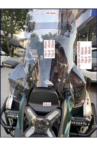 Bmw R13000 Gs Adventure Uyumlu Tur Camı Şeffaf Veya Füme Tip-2 55cm Orta