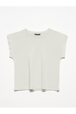 3504 Bisiklet Yaka Penye T-Shırt-Gri