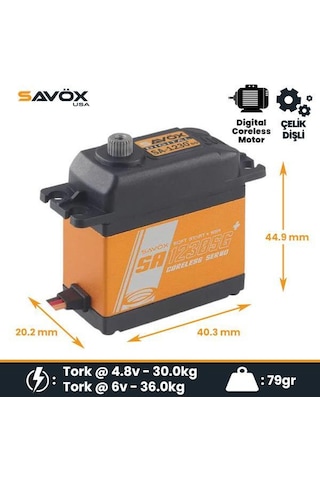 Savox Sa1230sgp Digital Servo Coreless Motor With Soft Start High Voltage Çelik Dişli