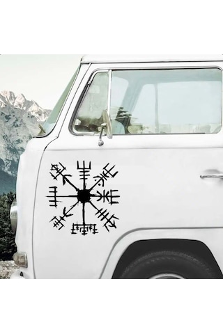 Viking Pusula Sticker - Araba Oto Motosiklet Karavan Laptop Cam Sticker - 00353 15x15 Cm