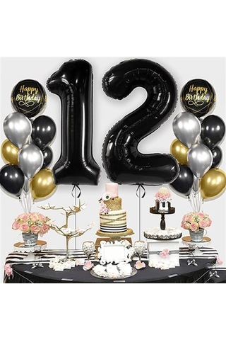 Rakam Siyah Folyo Balon 34'' Inc 76 Cm