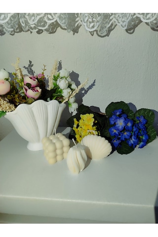 Üçlü Set Mum İstiridye,bubble Ve Küçük Dalgalı Mum