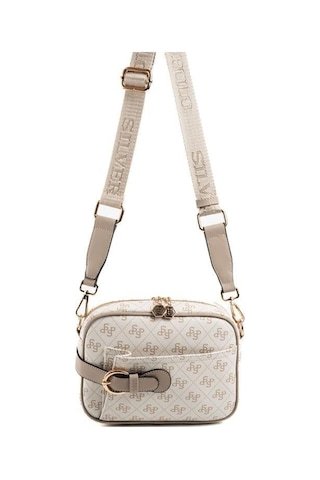 Silver Polo Sp1256 Kadın Çapraz Çanta Monogram Bej-kum