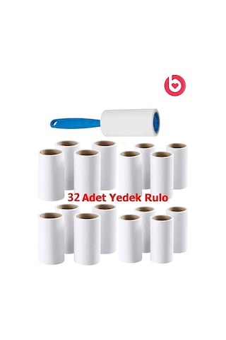 32 Adet 60 Yaprak Rulo 1 Adet Sap Hediye Tüy Toplama Tüy Alma Kedi Köpek Kıl Yün Bandı Diğer