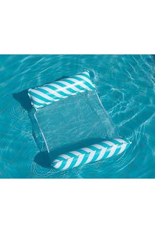 Trendooze Yüzen Yüzen Yatar Yatak Üzerinde Su Stil: Şişirilebilir Şişirilebilir Sıra, Renkli Mavi Katlanabilir Çok Çizgiler Çapraz Arkalık Açık Cr Çok Renkli