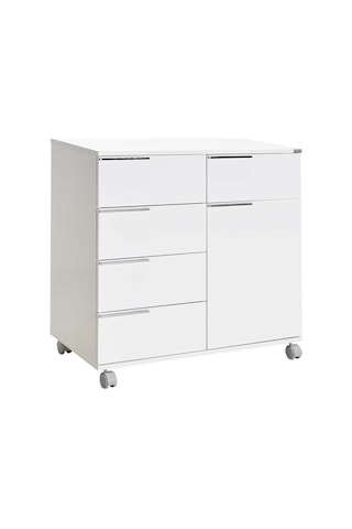 Diamond 5 Çekmeceli Tek Kapaklı Dolap - Lake Beyaz