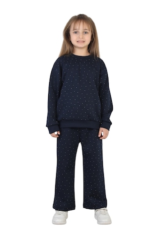 Erdem Kıds Kız Çocuk Taşlı Pijama Takımı Rahat Kalıp Günlük-casual Takım İkili Takım Laciver Laciver