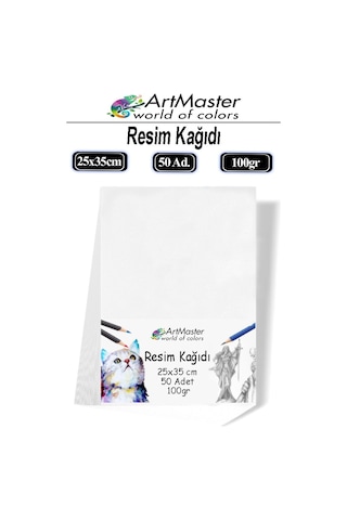 Resim Kağıdı 25x35 50 Li Paket 100 Gr 1 Paket 25 35 Resim Kartonu Kuru Boya Pastel Boya Guaj Boya Sulu Boya Resim Sanatı
