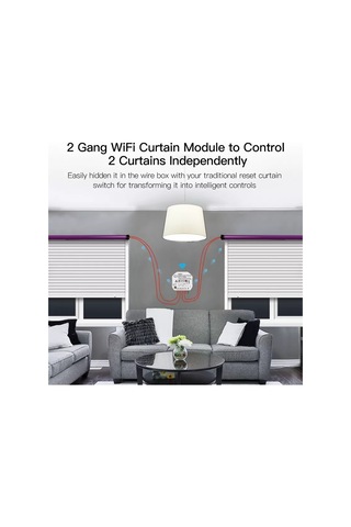 Tuya Destekli Wifi Akıllı 2 Kanallı Panjur Stor Anahtarı