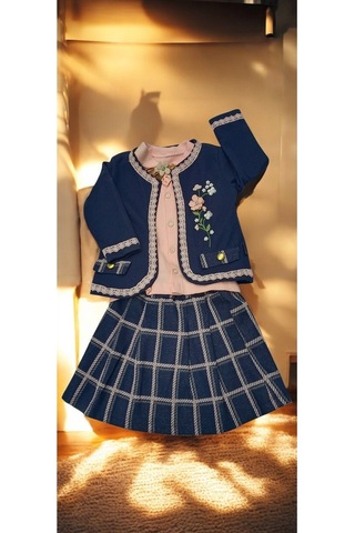 Çocuk Takım Pembe Nakış Detaylı Renkli