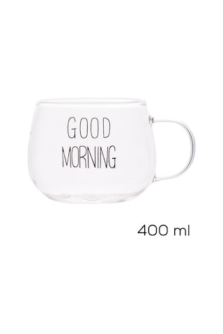 Porsima 2088 2li Borosilikat Isıya Ateşe Dayanıklı Cam Kulplu Çay Bardağı Kahve Bardak Kupa Şeffaf 400 Ml Şeffaf