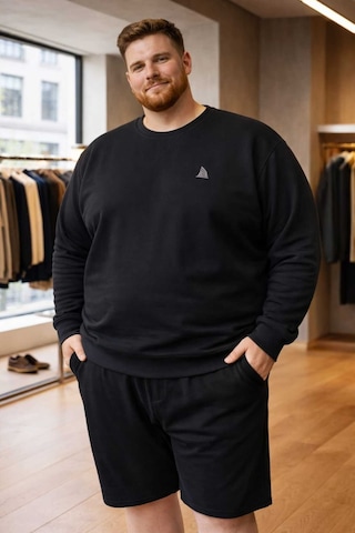 Akt Gayem Butik Büyük Beden 7xl-10xl Uzun Kollu T-shirt Siyah