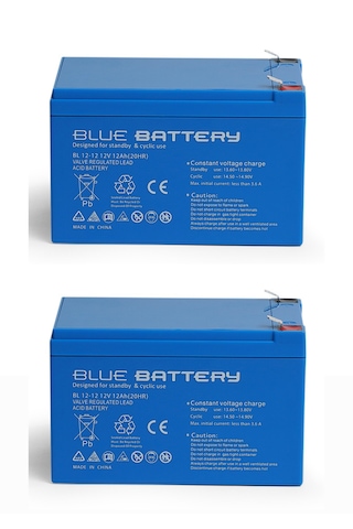 2 Adet Blue Battery 12v 12ah Bakımsız Kuru Akü 2026 Ocak Üretim