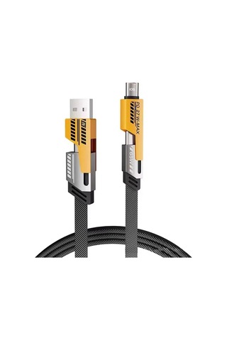 4 Ü 1 Arada 65w Hızlı Şarj Kablosu Usb Ve Type-c Girişli, Örgülü Dayanıklı