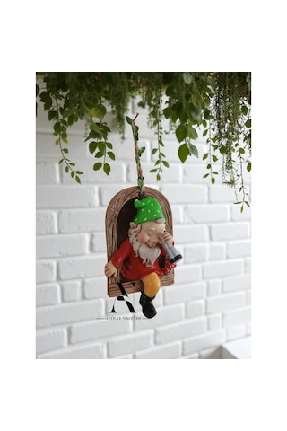 Adet Dekoratif Duvar Ve Bahçe Süsü Dürbünlü Cüce Yeşil Şapka