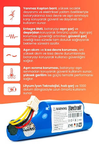 Arçelik Rs 3121 Uyumlu Batarya Yüksek Kapasite 2800mah