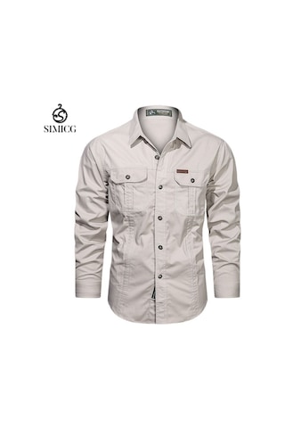 İlkbahar Ve Sonbahar İçin Uzun Kollu Erkek Gömlekleri, Günlük Ve Bol Kesim Erkek Gömlekleri Açık Gri