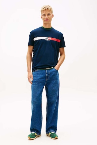 Tommy Hilfiger Tjm Erkek Regular İmza Şeridi T Ext Lacivert T-shirt-13660 Lacivert