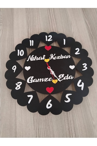 Salon-oda-iş Yeri Kaliteli Duvar Saati 3mm Mdf Siyah-beyaz Çok Şı Renkli