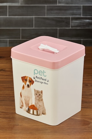Evcil Hayvan Kedi Ve Köpek Mama Saklama Kabı - Pembe