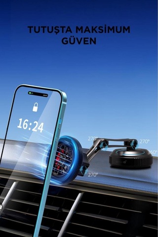 060 Sarsılmaz Manyetik 360 Derece Ayarlanabilir Araç İçi Telefon Tutucu -