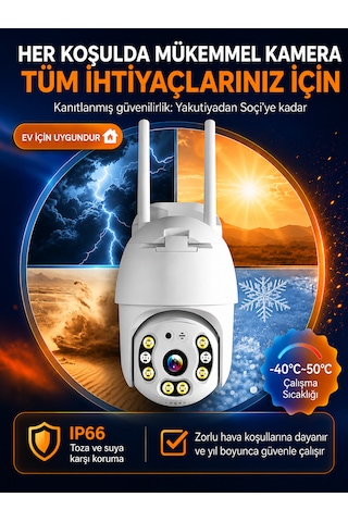 Dobest 2k Wifi Ptz Güvenlik Kamerası Kablosuz Dış Mekan 355 Dönüş 30 Metre Gece Görüşü Uzaktan Telefon Kontrollü Kamera