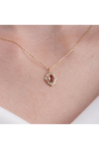 Vintage Zultanit Taşlı Minimal Tarz Tasarım 925 Ayar Doğal Taşlı Gümüş Kolye