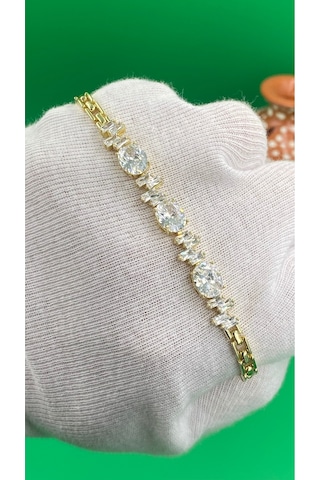 Xuping 14k Damla Taşlı Altın Renk Kadın Bileklik
