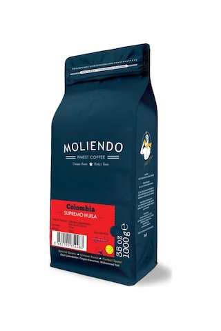 Moliendo Colombia Supremo Huila Yöresel Çekirdek Kahve 1 KG