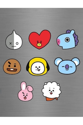 Bt21 Bts Grubu Karakterleri Tata Chimmy Cooky Figürlü Süs Buzdolabı Magneti