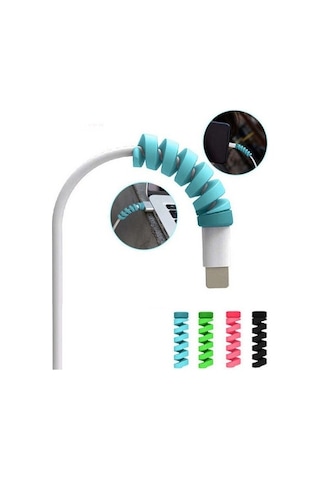 Spiral Kablo Koruyucu Silikon Set Şarj Kablosu Kulaklık Kablosu K (528981897)