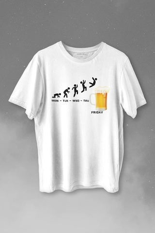 Beer Week Friday Weekend Bira Alkol Hafta Sonu Tatili Baskılı Tişört Unisex T-shirt 001