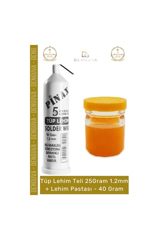 Lehimteli Profesyonel Elektronik Tamir Havya Malzemesi Lehim Teli 25 Gr 12mm + Lehim Pastası 40 Gra