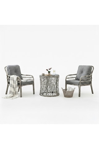 Capri Swing Pisa Tekli Rattan Bahçe Balkon Oturma Grubu Beyaz 702
