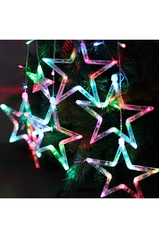 8 Modlu Renkli 10 Yıldız Stil Işık Noel Dekoratif Buz Saçağı Şerit Işık, Ab Tak Diğer
