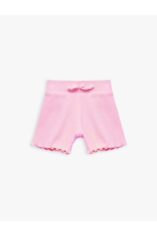 Koton Kaşkorse Pamuklu Fiyonklu Mini Şort Pembe 5skg40058ak Gül